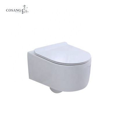 cheap price Hotel sanitary ware round white ceramic wc bidet rimless wall hung toilet form China