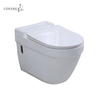 chaozhou Sanitary Ware White Bathroom Water Closet Ceramic Wc Wall Hung Toilet P-trap