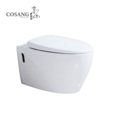 Sanitary Ware Chinese Girl wall mounted suspended toilet wall hung wc rimless p trap porcelain toilet