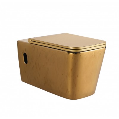 Ware Toilet Gold European Oem Ceramic Chinese wc cheap rimless square wall mounted toilet wall hung